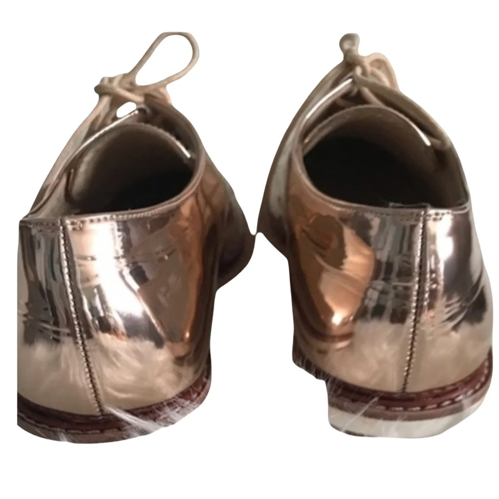 Stuart Weitzman Metro Metallic Oxford Platform Shoe 8.5